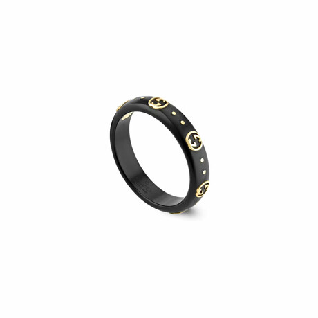 Gucci // 18K Yellow Gold + Synthetic CorundumIcon Ring GG // Ring Size: 6 // New