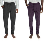 Men's Lounge Pants Set // Set of 2 // Heather Gray + Heather Purple (M)