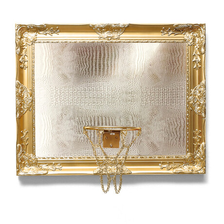 White + Gold Gator Hoop (16"W x 20"L)