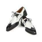 Norwegian Welted Wingtip Men's Dress Shoes // Black + White (US: 6.5)
