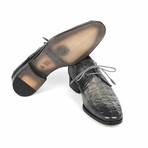 Crocodile Embossed Calfskin Derby Shoes // Gray (US: 11.5)