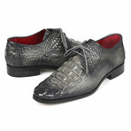 Crocodile Embossed Calfskin Derby Shoes // Gray (US: 11.5)