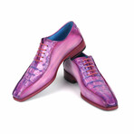 Croco Textured Leather Bicycle Toe Oxfords // Pink + Purple (US: 8)