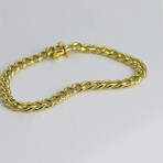 Gold Plated + Sterling Silver Chunky Cuban Link Chain Bracelet // 6mm // 8.5"