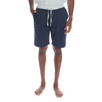 Men's Contrast Waisted Lounge Shorts // Heather Navy (M)