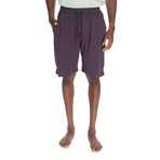 Men's Contrast Waisted Lounge Shorts // Heather Purple (S)