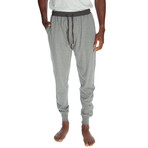 Men's Contrasted Waistband Cuffed Joggers // Heather Light Gray (S)