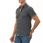 European Premium Quality Short Sleeve Shirt // Petro Blue (L)