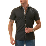 European Premium Quality Short Sleeve Shirt // Navy + Floral Interior (3XL)