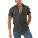 Duer Short Sleeve Shirt // Navy + Mustard (4XL)