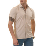 European Premium Quality Short Sleeve Shirt // Beige (S)