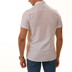 Printed Short Sleeve Shirt // White + Black (4XL)