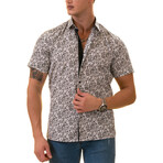 European Premium Quality Short Sleeve Shirt // Black + White Paisley (US: 36S)