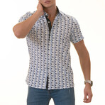 Owain Short Sleeve Shirt // Blue + Navy (L)