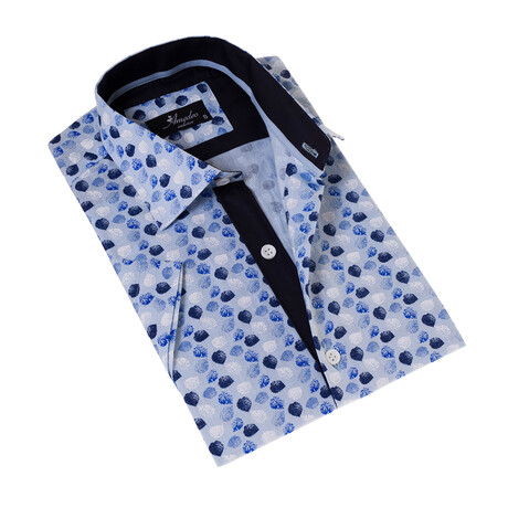 Owain Short Sleeve Shirt // Blue + Navy (S)