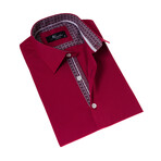 European Premium Quality Short Sleeve Shirt // Red + Burgandy Interior (XL)