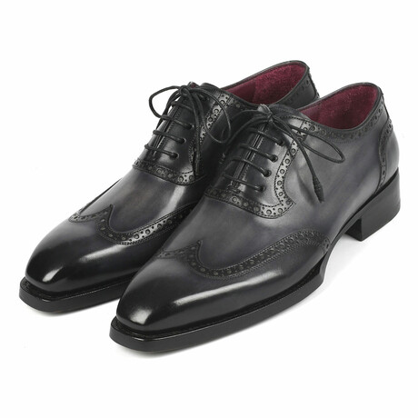 Goodyear Welted Men's Wingtip Oxfords // Black + Gray (US: 6)