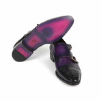 Studded Cap Toe Monkstraps // Purple (US: 6.5)