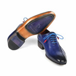 Leather Oxford Shoes Side Hand-Sewn // Blue (US: 7.5)