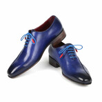 Leather Oxford Shoes Side Hand-Sewn // Blue (US: 6.5)