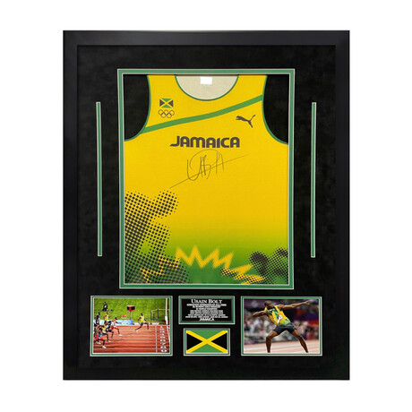 Usain Bolt // Jamaica // Signed Singlet + Framed