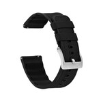 Cordura Fabric + Silicone Hybrid Watch Band // Black (18mm)