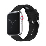 Canvas Watch Band // Apple Watch Compatible // Black (Small Stainless Steel (38/40/41mm))