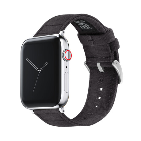 Canvas Watch Band // Apple Watch Compatible // Smoke Gray (Small Stainless Steel (38/40/41mm))
