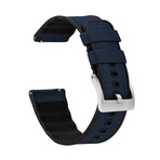 Cordura Fabric + Silicone Hybrid Watch Band // Navy Blue (18mm)