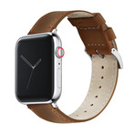 Leather Watch Band // Apple Watch Compatible // Weathered Brown (Small Stainless Steel (38/40/41mm))