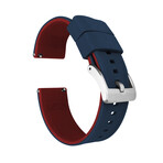 Elite Silicone Watch Band // Navy Blue + Crimson Red (18mm)