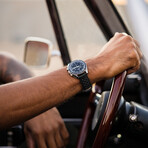 Racing Horween Leather Watch Band // Black (24mm)
