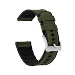 Cordura Fabric + Silicone Hybrid Watch Band // Army Green (18mm)