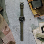 Cordura Fabric + Silicone Hybrid Watch Band // Army Green (18mm)