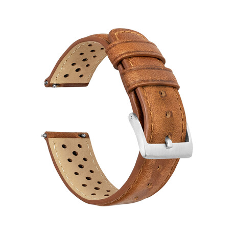 Racing Horween Leather Watch Band // Caramel Brown (18mm)