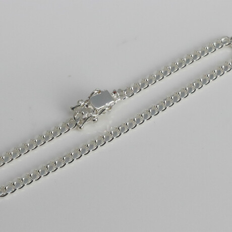 Sterling Silver Flat Cuban Link Chain Bracelet // 4mm (7.5" // 8.7g)