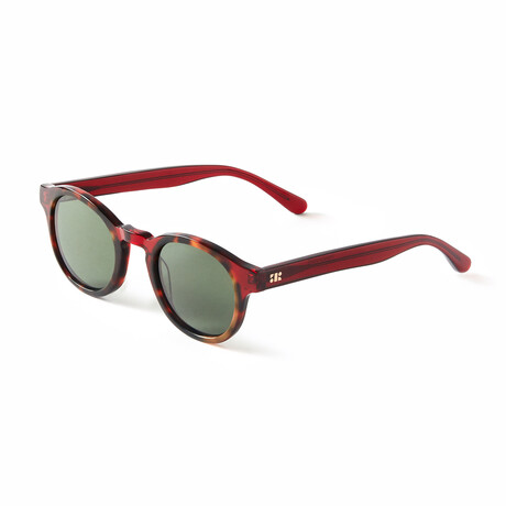 Men's Alexis Polarized Sunglasses // Bordeaux and Tortoise + Green