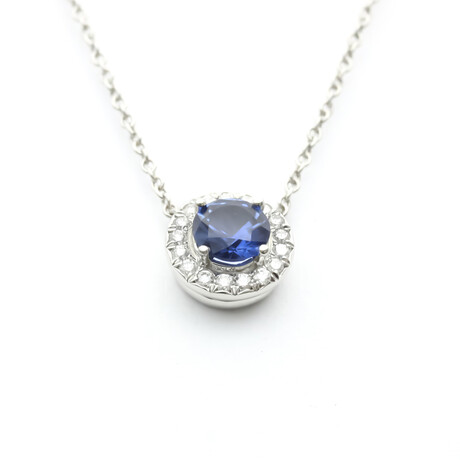 Tiffany & Co. // Platinum Diamond + Soleste Blue Sapphire Necklace // 19" // Pre-Owned