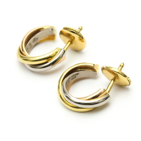 Cartier // 18k Yellow Gold + 18k White Gold + 18k Rose Gold Trinity Earrings // Pre-Owned