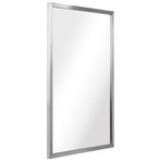 Contempo Silver Brushed Stainless Steel Gold Wall Mirror (20"L x 1"W x 30"H)