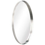 Ultra Silver Brushed Stainless Steel Oval Wall Mirror