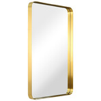 Ultra Gold Brushed Stainless Steel Rectangular Wall Mirror (18"L x 2"W x 48"H)