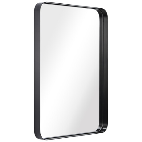 Ultra Black Brushed Stainless Steel Rectangular Wall Mirror (18"L x 2"W x 48"H)