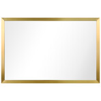 Contempo Gold Brushed Stainless Steel Gold Wall Mirror (20"L x 1"W x 30"H)