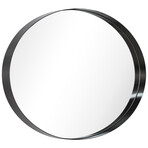 Ultra Black Brushed Stainless Steel Oval Wall Mirror