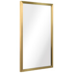 Contempo Gold Brushed Stainless Steel Gold Wall Mirror (20"L x 1"W x 30"H)