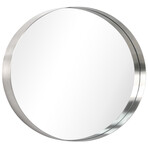 Ultra Silver Brushed Stainless Steel Oval Wall Mirror