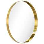 Ultra Gold Brushed Stainless Steel Round Wall Mirror