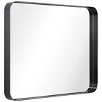 Ultra Black Brushed Stainless Steel Rectangular Wall Mirror (18"L x 2"W x 48"H)