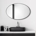 Ultra Silver Polished Stainless Steel Oval Wall Mirror